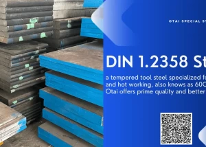 DIN 1.2358 steel material, also known as 60CrMoV18-5, is a tempered tool steel specialized for both cold and hot working operations.